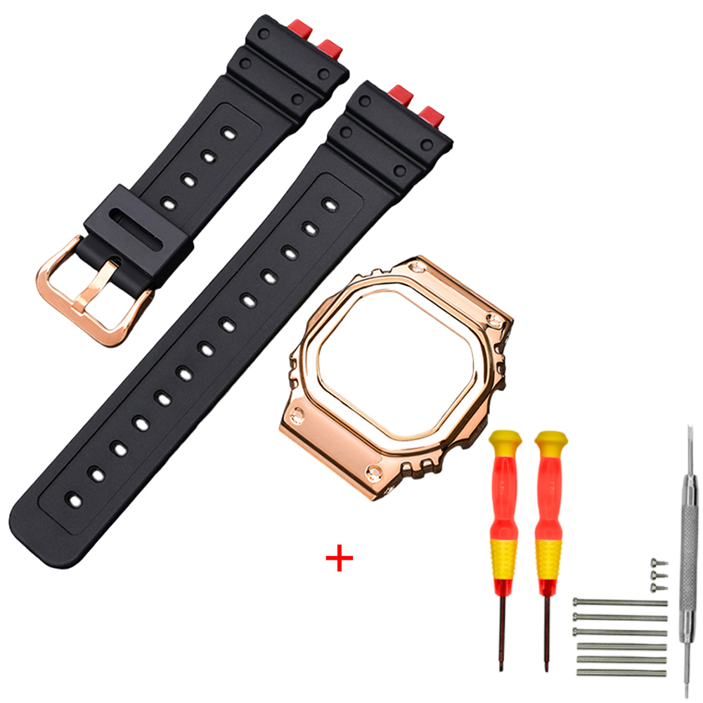 Ремінець + безель (рант) для Casio G-Shock GMW-B5000 Red-Black RG