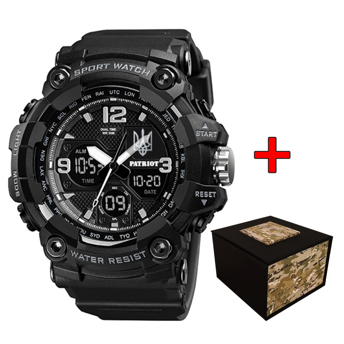 Patriot 006BKUASI Тризуб срібло Чорні + Коробка.