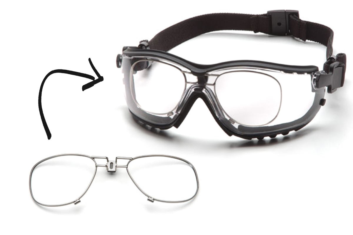 Окуляри захисні з ущільнювачем Pyramex V2G+RX (clear) Anti-Fog, прозорі окуляри з діоптрійною вставкою в комплекті