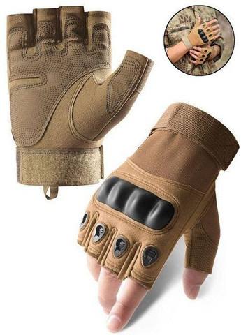 Тактичні безпалі рукавички Армійські із Захистом кісточок HARD Coyote