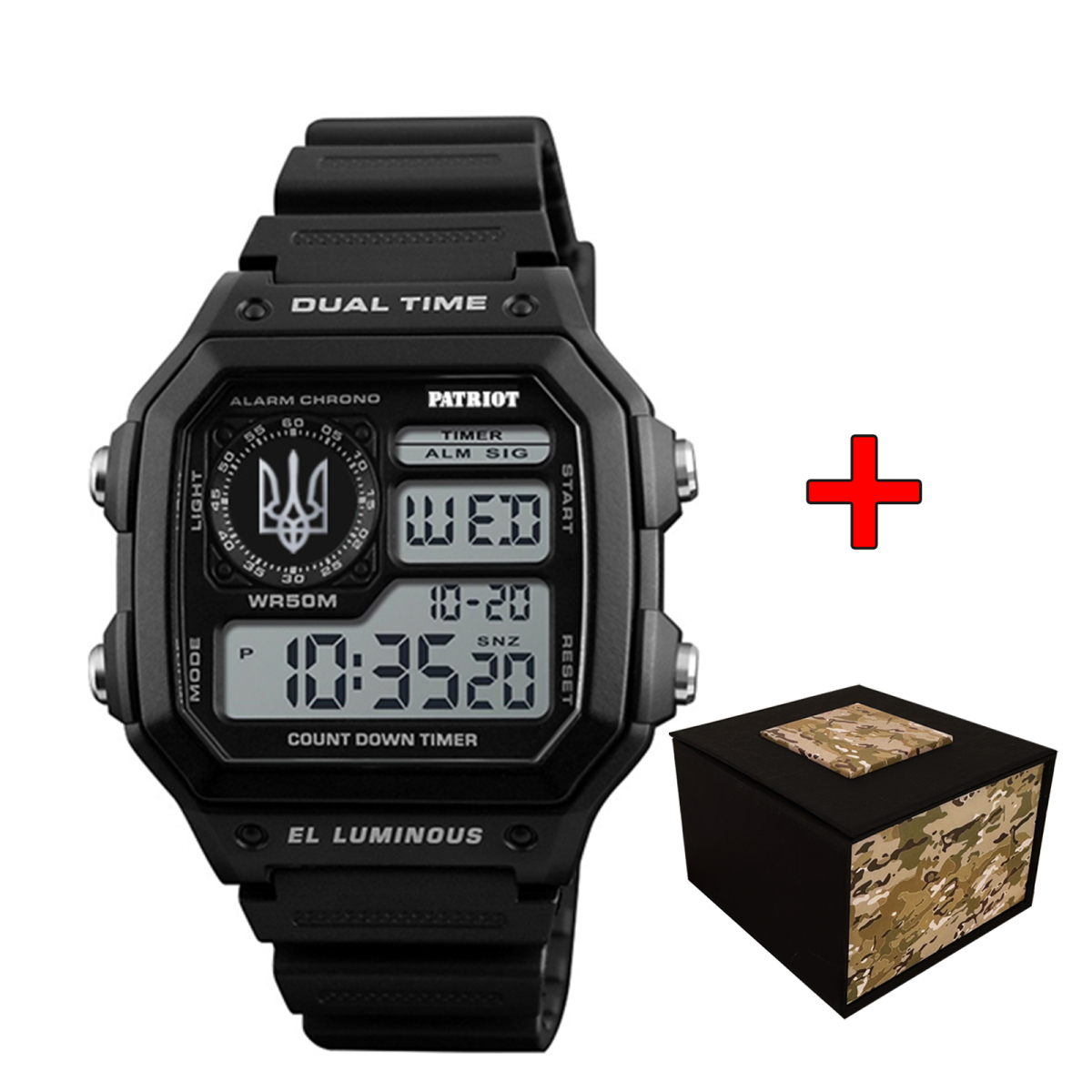 Patriot 010BKUASI Тризуб срібло Чорні + Коробка.