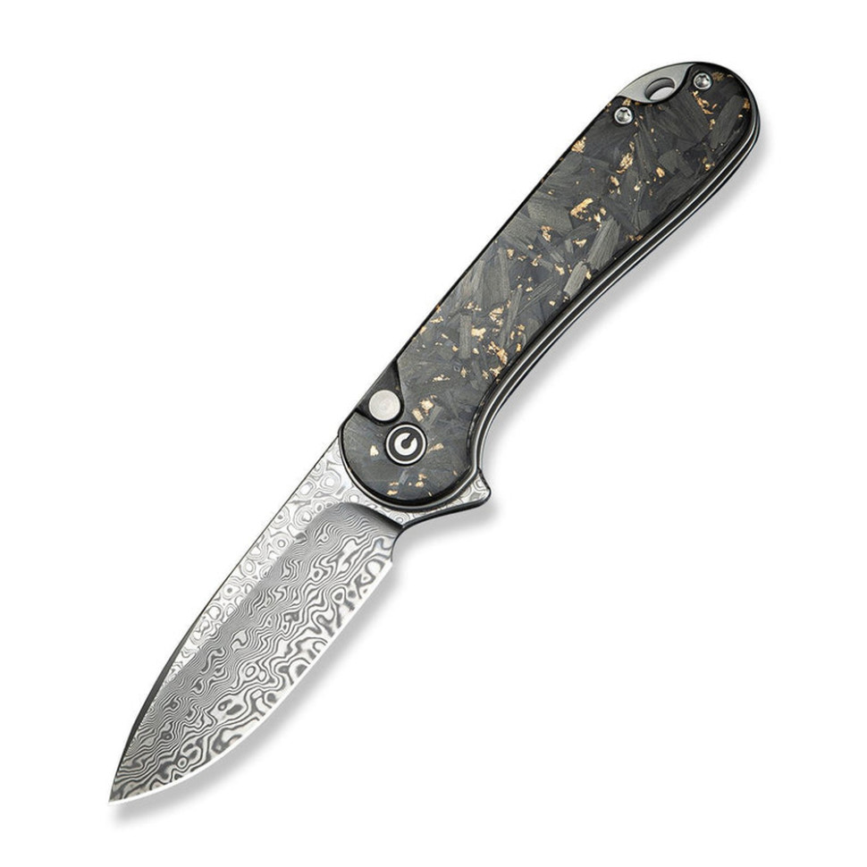 Ніж складаний кишеньковий Civivi Elementum II, (7.5 см) Damascus / Carbon Fiber & Resin