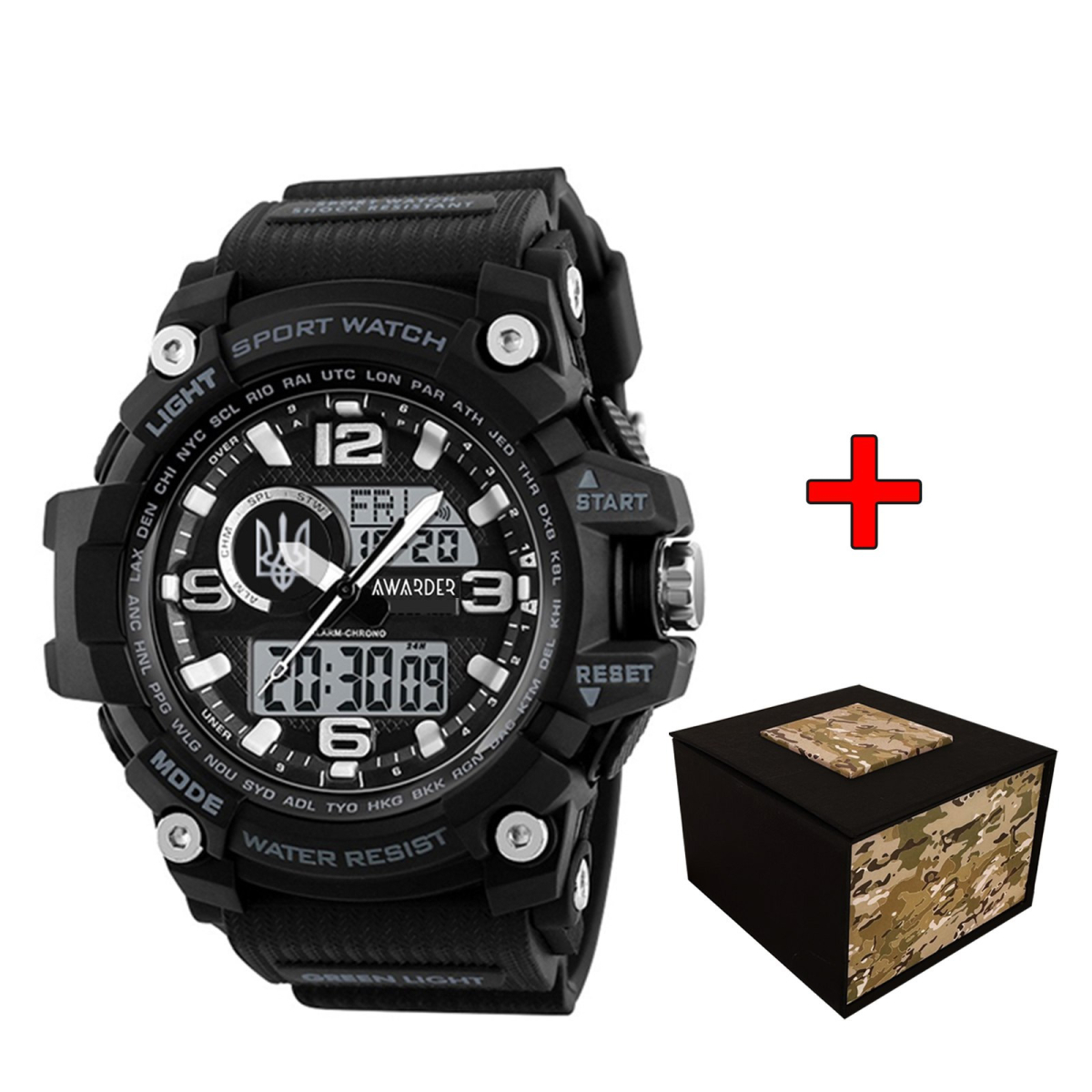 Awarder 012BKUASI Тризуб срібло Чорні + Коробка.