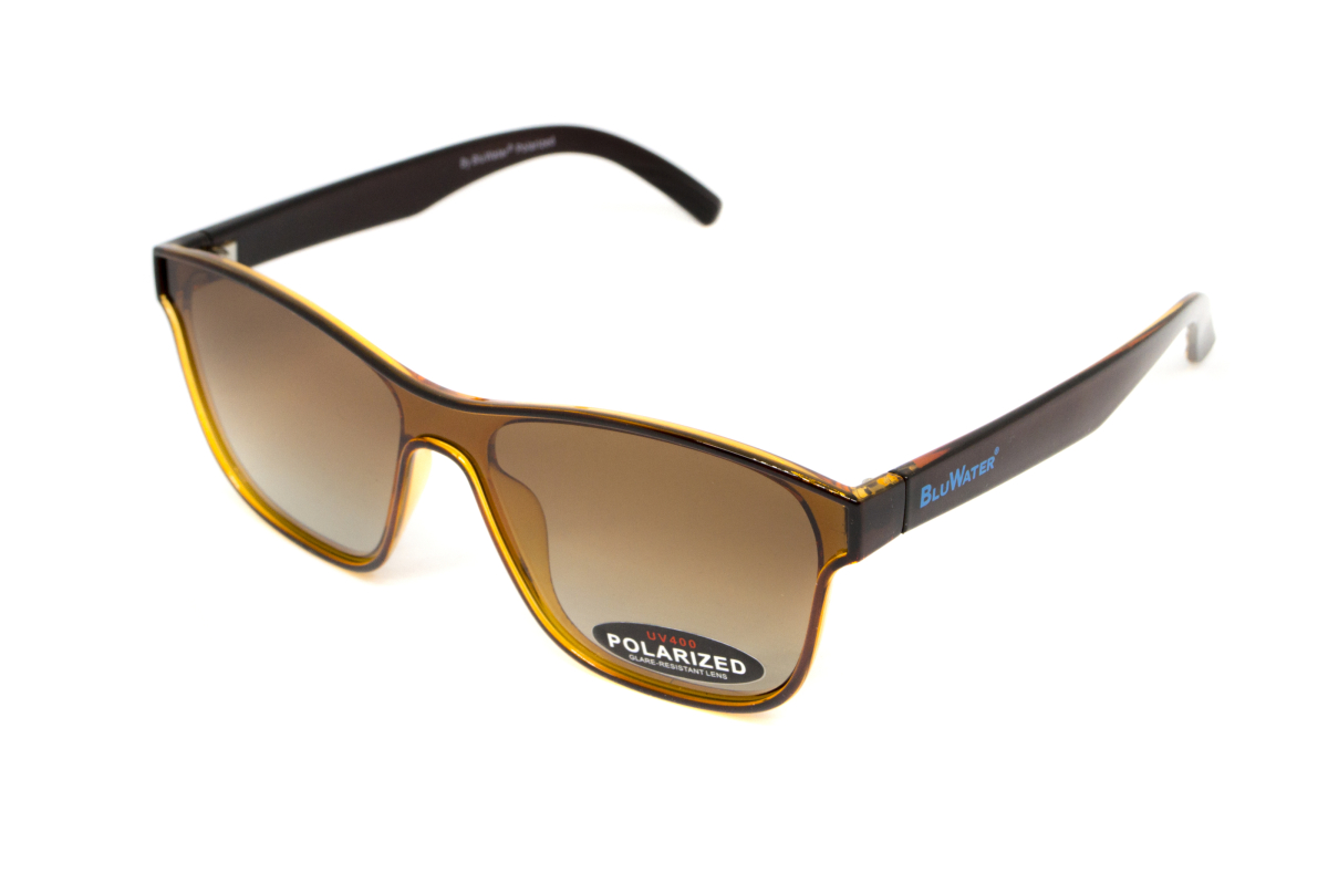 Окуляри поляризаційні BluWater Saltee Polarized (gradient brown), коричневі з градієнтом лінзи в коричневій напівпрозорій оправі