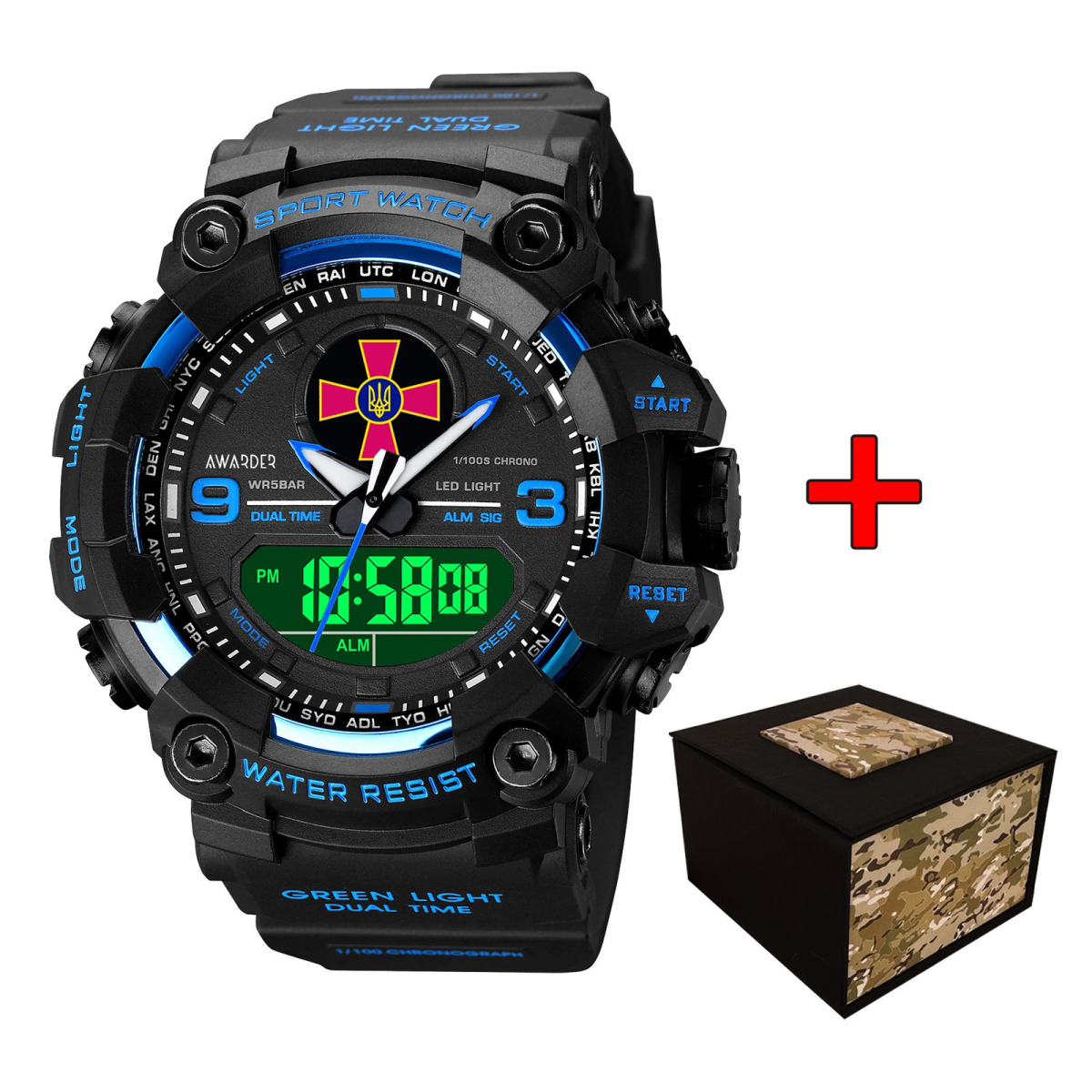 Awarder 001BUDZSU ЗСУ Чорні з синім + Коробка.