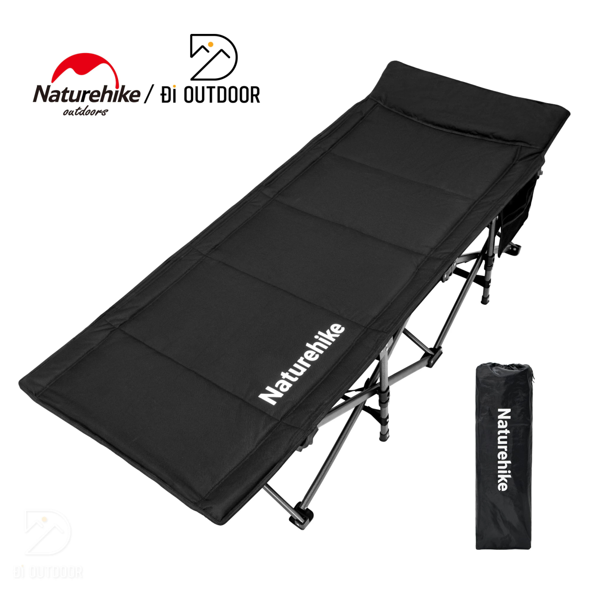 Ліжко складане Naturehike CNK2300WS010, Поліестер Oxford / залізо, чорний