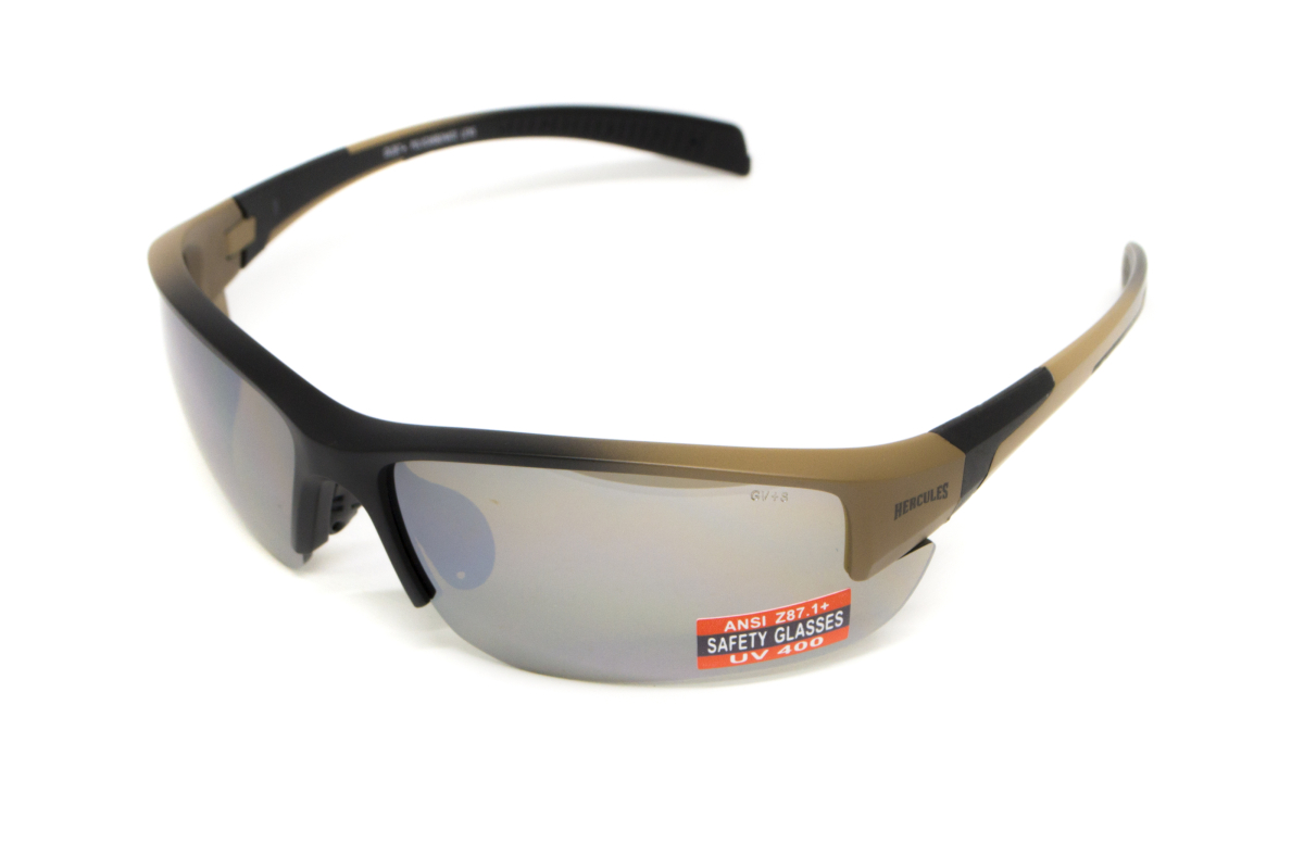 Окуляри захисні Global Vision Hercules-7 Black-Brown (drive mirror), дзеркальні коричневі в коричнево-чорній оправі