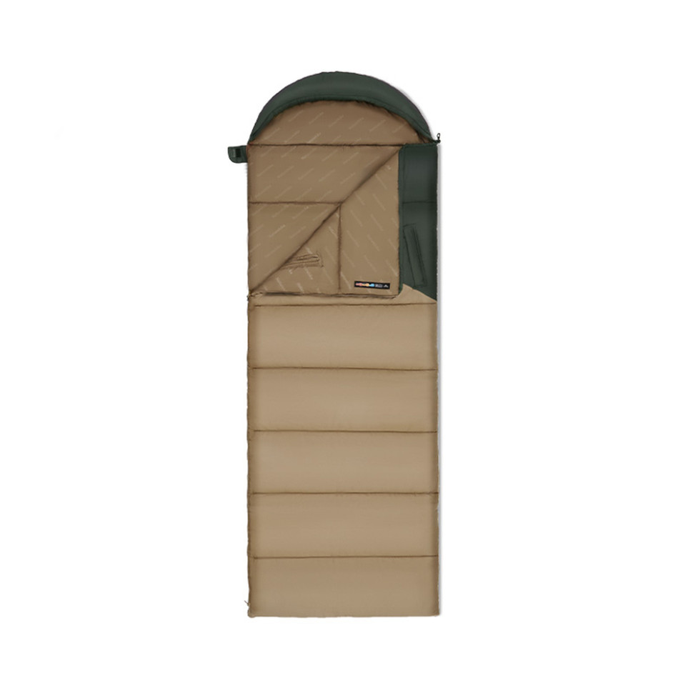 Спальник з капюшоном Naturehike Sunny Day PL02 U250 CNK2550WS028, (8,5°C), правий, коричнево-зелений