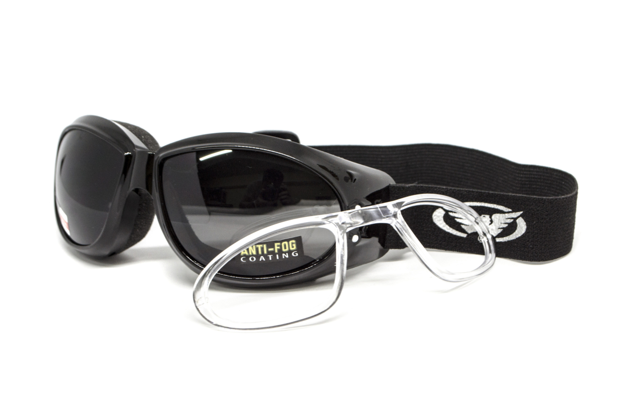 Окуляри захисні з ущільнювачем Global Vision Eliminator RX (gray) Anti-Fog, сірі з діоптричною вставкою
