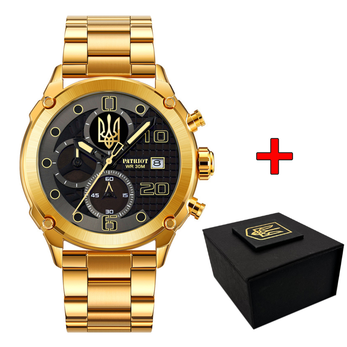 Patriot 016 Тризуб золото Gold-Black Steel