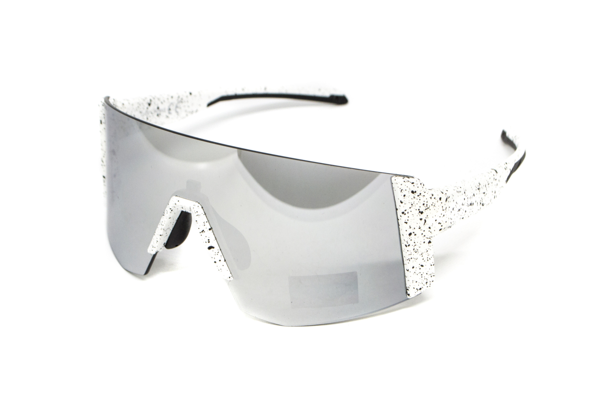 Окуляри захисні Global Vision Astro White (G-Tech™ silver), дзеркальні сірі в білій оправі (з можливістю установки діоптрійної вставки)