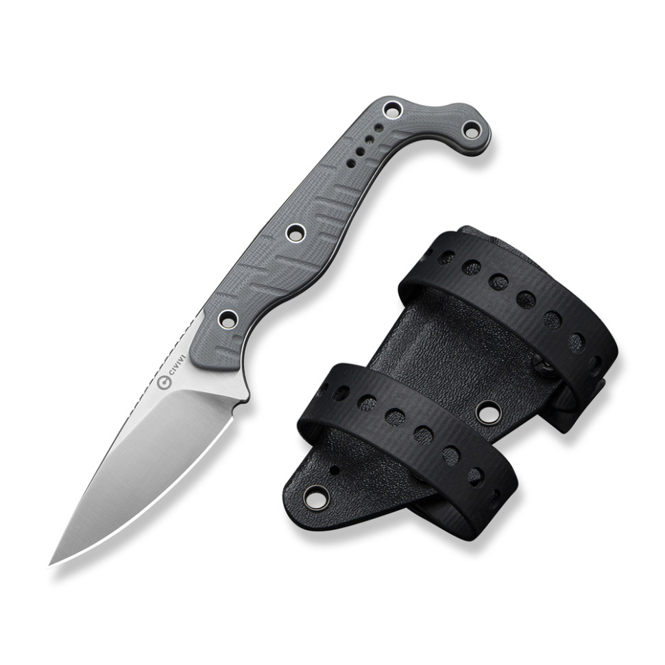 Ніж фіксований тактичний Civivi SOKN, (7.2 см) Nitro-V / G10 сірий