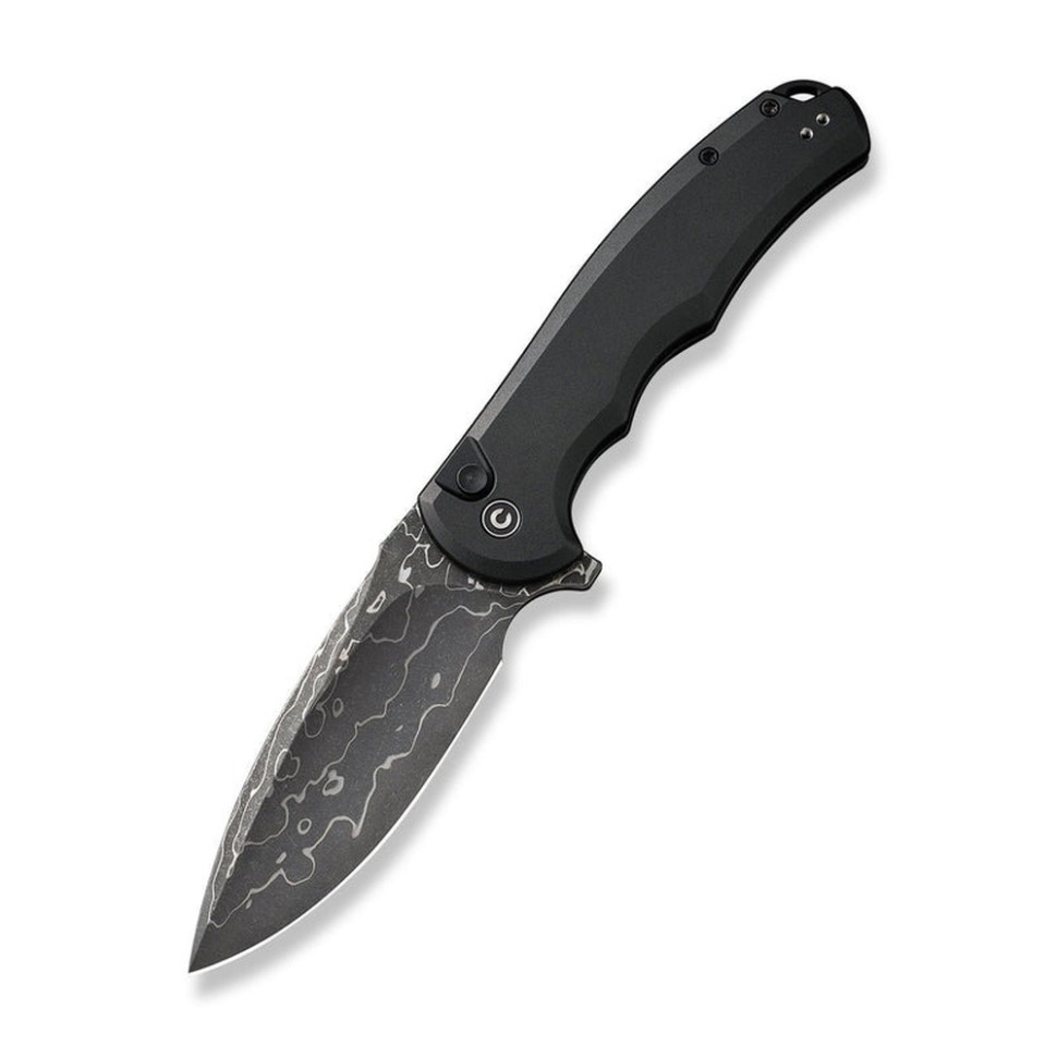 Ніж складаний туристичний Civivi Praxis, (9.5 см) Damascus / Aluminum чорний