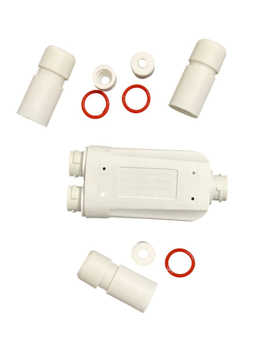 Зовнішній PoE (LS-PS0300-T8)-розширювач 1 на 2 порти, 100/1000 Мбіт/с, 48 Вт 3А