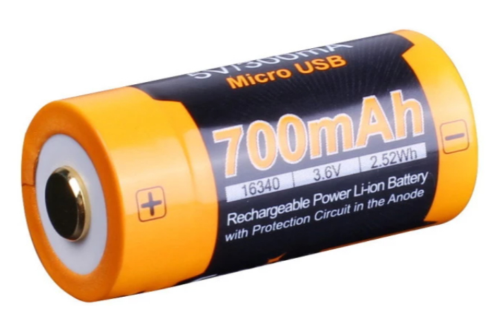Акумулятор 16340 Fenix 700 UP mAh, Li-ion micro usb зарядка