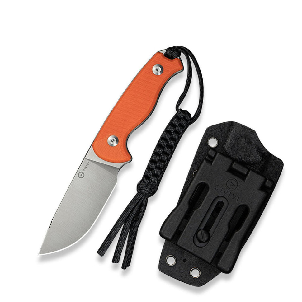 Ніж фіксований тактичний Civivi Timberbark, (8.1 см) 14C28N / G10 помаранчевий