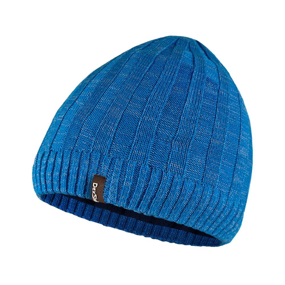 Водонепроникна шапка Dexshell Heathered Rib Knit Beanie, onesize (56-58 см), блакитний