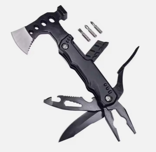 Сокира туристична з ножем Багатофункціональний інструмент Мультитул з набором Біт