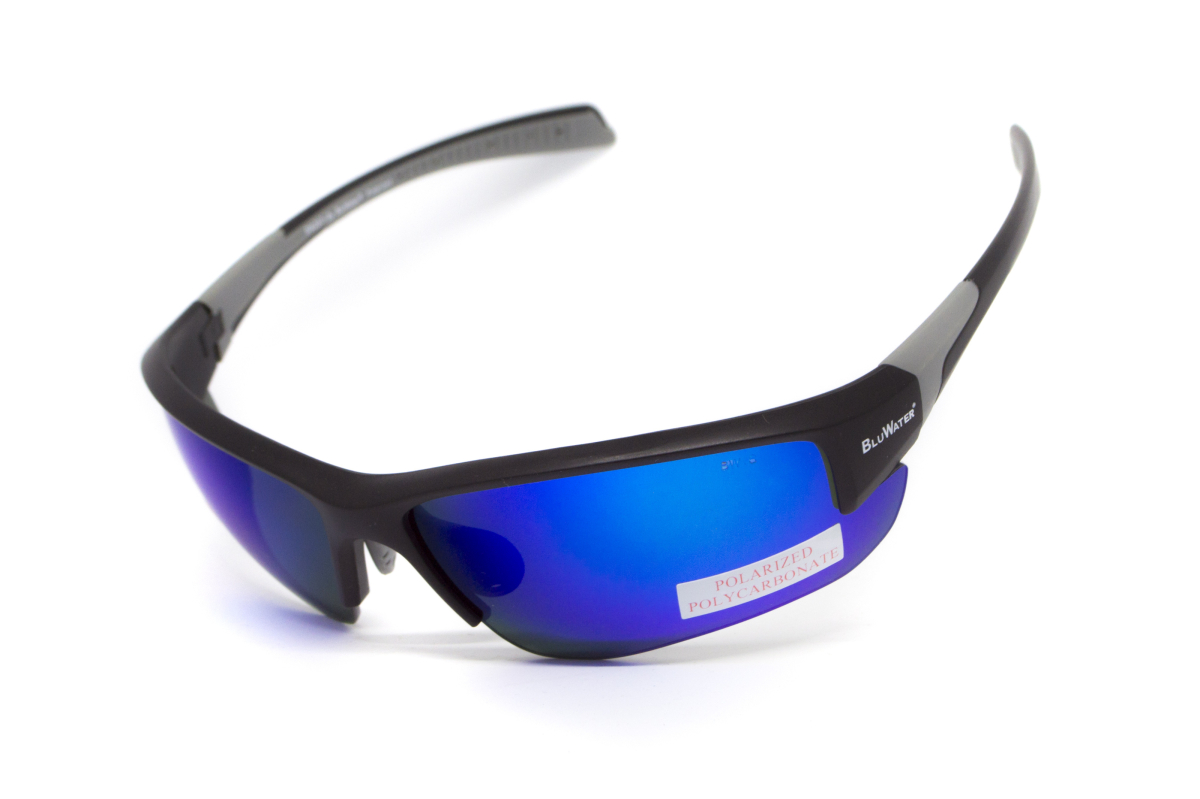 Окуляри поляризаційні захисні BluWater  Samson-3 Z87.1 Polarized (G-Tech™ blue), дзеркальні сині