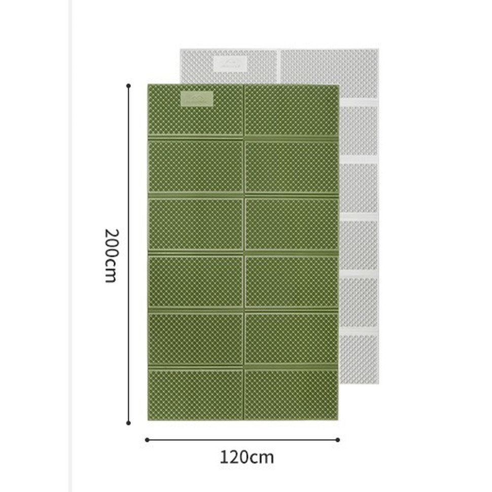 Килимок туристичний складаний двомісний IXPE Naturehike CNK2450WS044 з алюмінієвою плівкою, 200x120x1.8 см, оливковий